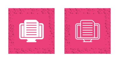 Beyaz arkaplanda izole edilmiş belgeli bilgisayar ekranları, vektör illüstrasyonu     