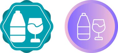 cam ve şişe ağ simgeleri, basit vektör illüstrasyonu 