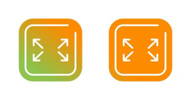 Tam ekran simge vektörü. Tam ekran işareti ve simgeye genişlet. Oklar sembolü