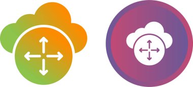 Bulut ölçeklendirme simgesi vektör çizimi tasarımı