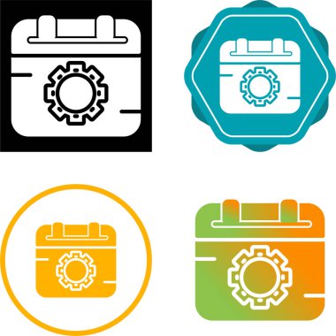 Takvim simgeleri tasarım vektörü illüstrasyonu