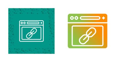 Bağlantı simgelerine sahip web tarayıcısı, vektör illüstrasyonu basit tasarım