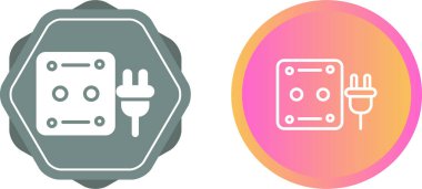 GFCI Outlet ve dolgu simgeleri seti, vektör illüstrasyonu