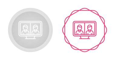 Video Konferansı Web simgesi vektör illüstrasyonu