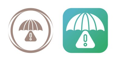 Şemsiye, dikkat simgeleri vektör illüstrasyonunu ayarlayın  