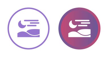 Beyaz arkaplanda izole edilmiş vadi simgelerindeki gece seti, vektör illüstrasyonu 