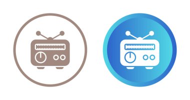 Bir dizi radyo ikonu. vektör illüstrasyonu       