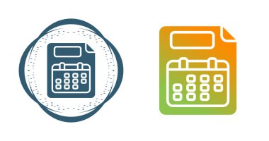 Takvim Icons set, vektör çizim