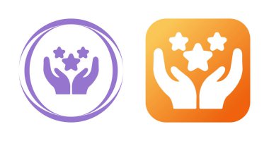 Şampiyon ödül ikonları hazır. Yıldızları tutan eller, vektör illüstrasyonu