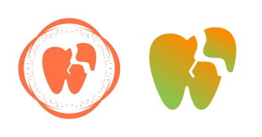 Kırık diş ağı ikonu vektör illüstrasyonu