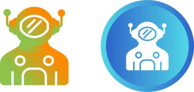 astronot web simgesi vektör illüstrasyonu