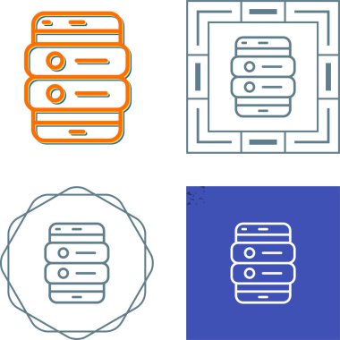 Uygulama, veritabanı, sunucu simgeleri, vektör illüstrasyonu