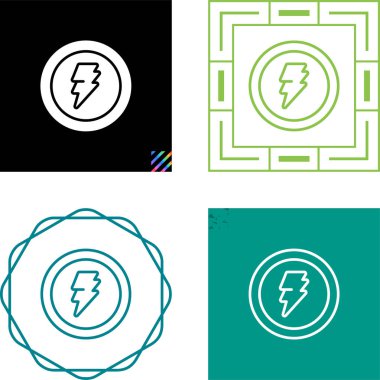 beyaz arkaplanda yıldırım işareti simgeleri ayarlandı