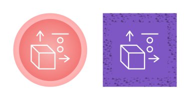 Koordinat Eksenli Küp, Doğrusal Simge Basit Vektör Resimleri 