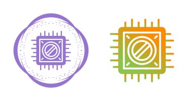 beyaz arkaplanda işlemci simgesi için renk bilgisayar çipi.