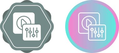 Minimalist eşitleyici ve simgeleri oynat. Vektör illüstrasyonu 