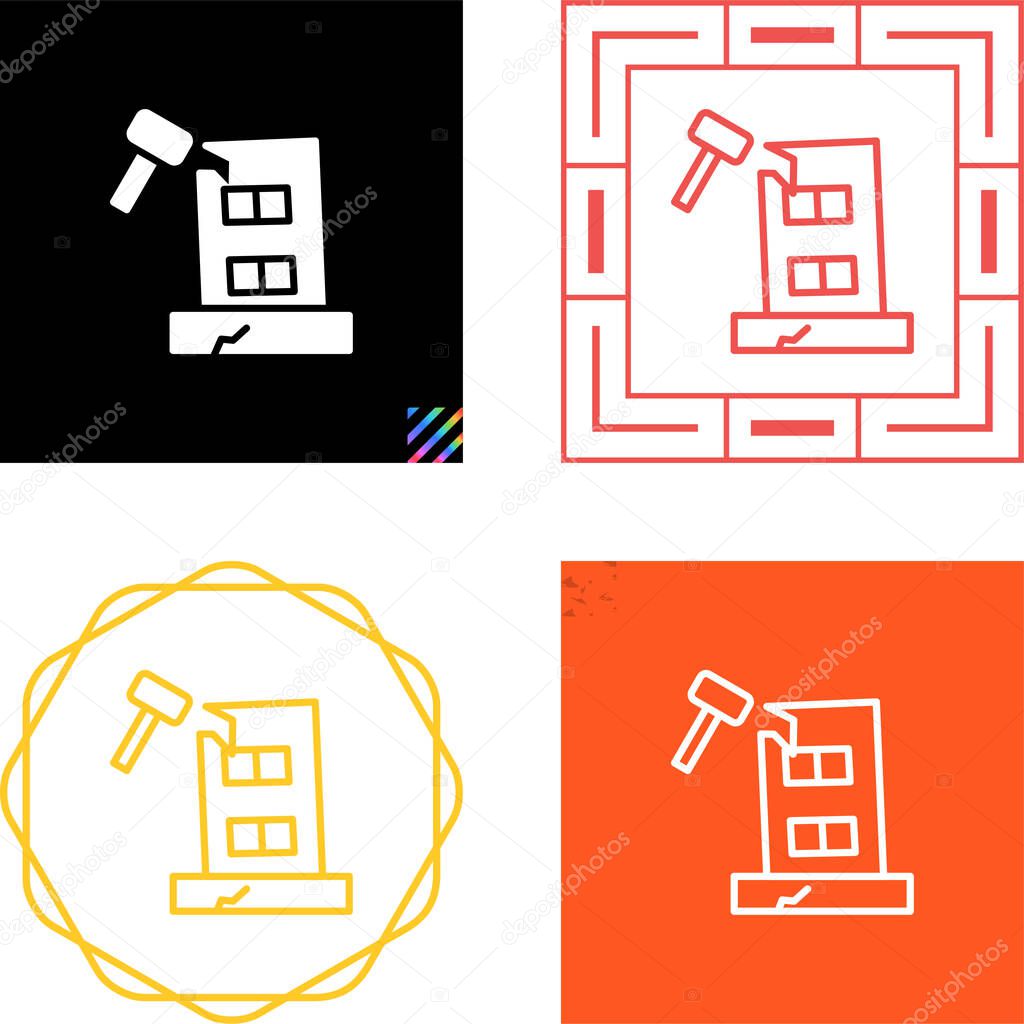 Building Dismantling Vector Icon. Demolition Sign. Isolated Symbol Illustration