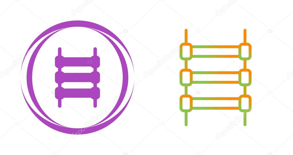 Set of track rails icons isolated on white background, vector illustration