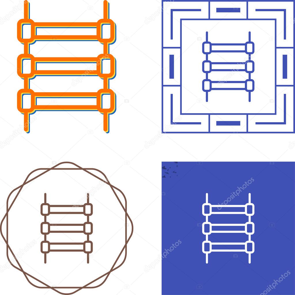Set of track rails icons isolated on white background, vector illustration