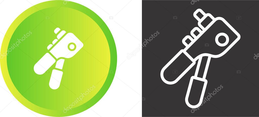 Rivet Gun Line Icon. Linear Style Sign for Mobile Concept and Web Design. Rivet Gun Tool Outline Vector Icon. Symbol, Logo Illustration. Vector Graphics