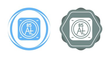 Astatin kimyasal element simgesi vektör illüstrasyonu