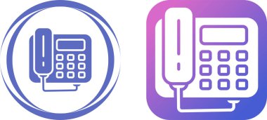 Eski Telefon Basit Simgesi, Beyaz Arkaplanda Vektör İllüstrasyonu 