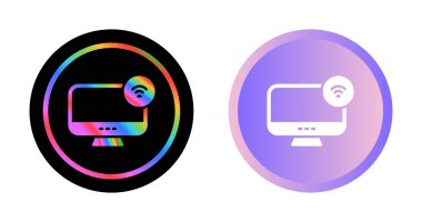 ekran simgelerinde wifi sembolü olan bilgisayar bilgisayarı pc, vektör illüstrasyonu