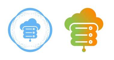 bulut depolama simgeleri ayarlandı, vektör illüstrasyonu