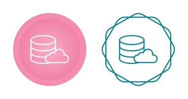 Bulut Veritabanı simgeleri ayarlandı. vektör illüstrasyonu.