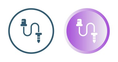 Beyaz arkaplanda ses kriko simgesi izole edildi. Bağlantı ses ekipmanları için ses kablosu