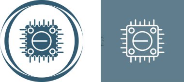 Bilgisayar ve akıllı telefon simgesi için düz bir işlemci. İzole edilmiş arkaplanda işlemci yonga vektör çizimi. Mikroçip imzalama iş kavramı.