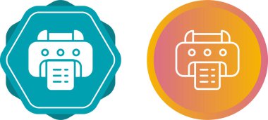 Yazıcı simgeleri ayarlandı. Web basit illüstrasyonu