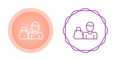 Kişisel Alışveriş Ağı ikon vektör illüstrasyonu