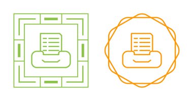 Belgeleri gösteren geometrik çerçevelerdeki yazıcı simgeleri