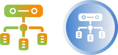 bilgisayar sunucu simgeleri ayarlandı, vektör illüstrasyonu basit tasarım
