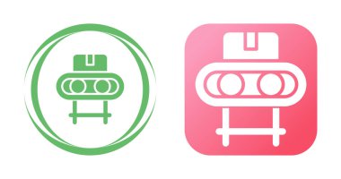 Taşıyıcı bant simgeleri ayarlandı, vektör illüstrasyon tasarımı