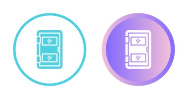 Beyaz arkaplanda izole edilmiş kapı simgeleri, vektör illüstrasyonu 