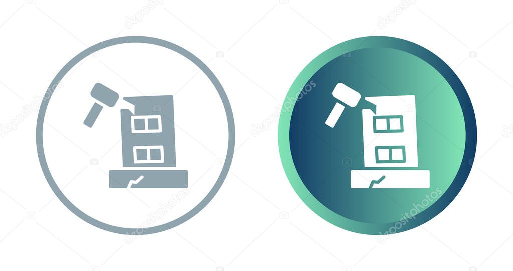 Building Dismantling Vector Icon. Demolition Sign. Isolated Symbol Illustration