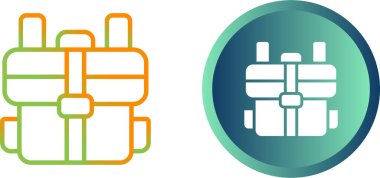 seyahat sırt çantası web simgesi vektör çizimi