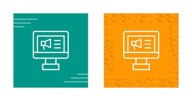 Bilgisayar monitör simgesini. Düz Pc sembolü. Vektör çizim
