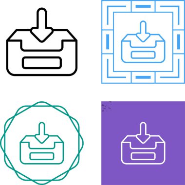 Beyaz arkaplanda izole edilmiş gelen kutusu simgeleri kümesi, vektör illüstrasyonu  