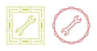 İngiliz anahtarı simgesi seti, vektör illüstrasyonu 