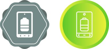 Ekranlarda pil seviyelerini gösteren akıllı telefon simgeleri. En küçük ağ düğmeleri 