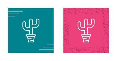 Kaktüs bitkileri ağ simgeleri, vektör illüstrasyonu