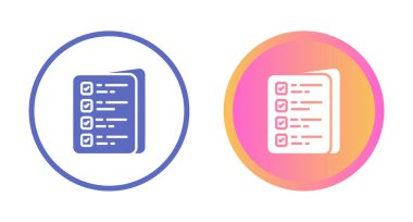 Kontrol listesi simgeleri ayarlandı, vektör illüstrasyonu 