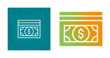 Dolar banknotları yığın simgesi beyaz arkaplanda izole 