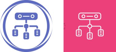 bilgisayar sunucu simgeleri ayarlandı, vektör illüstrasyonu basit tasarım