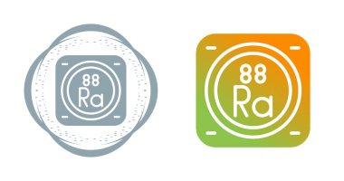 Radyum kimyasal element simgeleri vektör illüstrasyonu