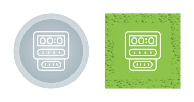 Elektrik sayacı, elektrik sayacı. Elektrik, su ve gaz tüketimini ölçmek için tezgah kutusu. Enerji kontrolü ve ekonomisi için bir makine. Vektör simgeleri ayarlandı