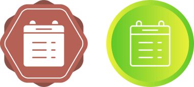 Satır takvimi simgesi beyaz arkaplanda izole edildi. Olay hatırlatma sembolü. Simgeleri renklendirin. Vektör